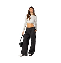 Edikted Women's Wide leg cargo sweatpants