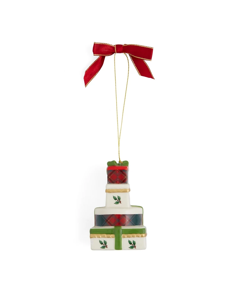 Spode Christmas Tree Tartan Ornaments, Set of 2