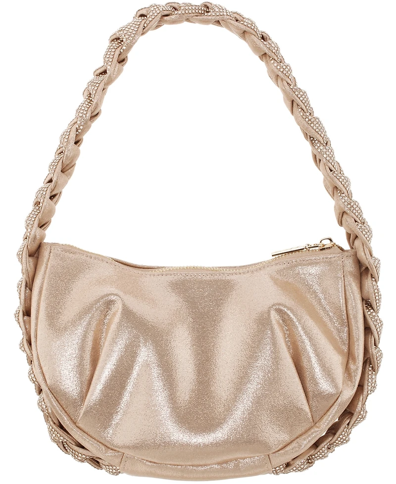 Nina Braided Crystal Hobo Bag