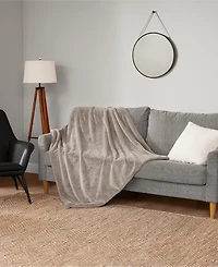 Lucky Brand Solid Mink Faux Fur Throw, 50" x 70"