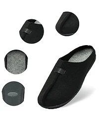 Alpine Swiss Mens Felt Faux Wool Clog Slippers Comfortable Cushion House Shoes