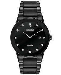 Citizen Men's Eco-Drive Axiom Diamond Accent Black Ion-Plated Stainless Steel Bracelet Watch 40mm AU1065-58G