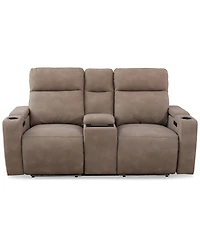 Greymel 74" Zero Gravity Fabric Loveseat with Console and Power Headrests, Created for Macy's