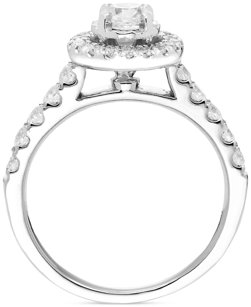 Diamond Halo Engagement Ring (1 ct. t.w.) in 14k White Gold
