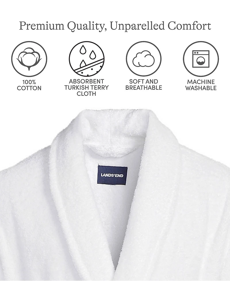 Lands' End Big & Tall Calf Length Turkish Terry Robe