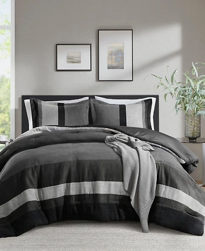 510 Design Boulder Stripe Micro Suede 3-Pc. Comforter Set