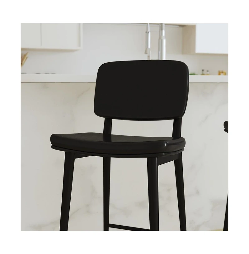 Regency Barstools Contemporary Metal Frame Stools With Integrated Footrest - Set Of 2