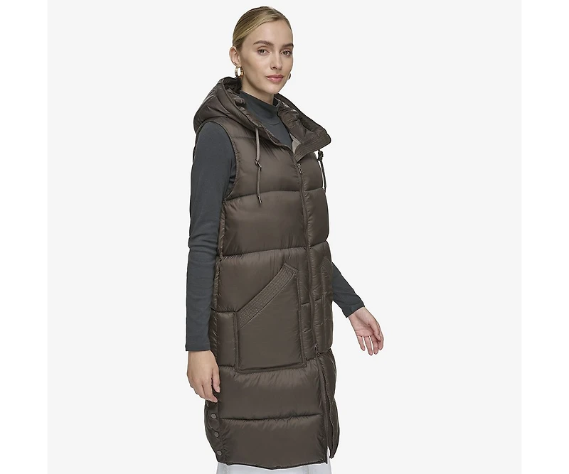 Andrew Marc Women's Kerr Horizontal Rail Quilted Matte Shell Puffer Vest