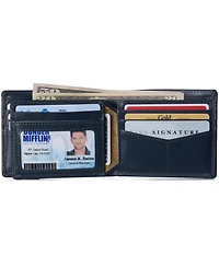 Alpine Swiss Mens Commuter Rfid Bifold Wallet 2 Id Windows Divided Bill Section