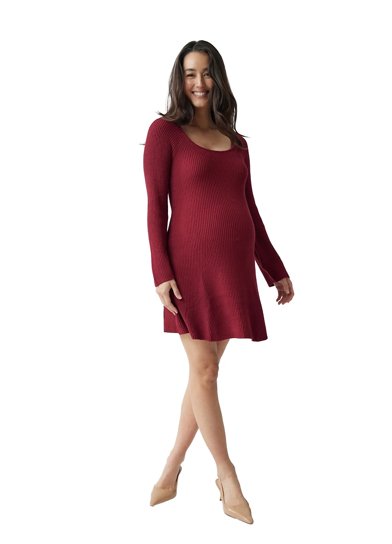 Women's Maternity Mini Sweater Dress