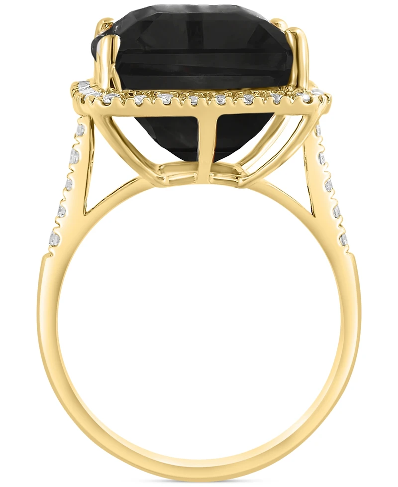 Effy Amethyst (10-3/4 ct. t.w.) & Diamond (3/8 Halo Ring 14k Gold (Also available Citrine, London Blue Topaz, Green Quartz Black Ony
