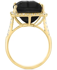 Effy Amethyst (10-3/4 ct. t.w.) & Diamond (3/8 Halo Ring 14k Gold (Also available Citrine, London Blue Topaz, Green Quartz Black Ony