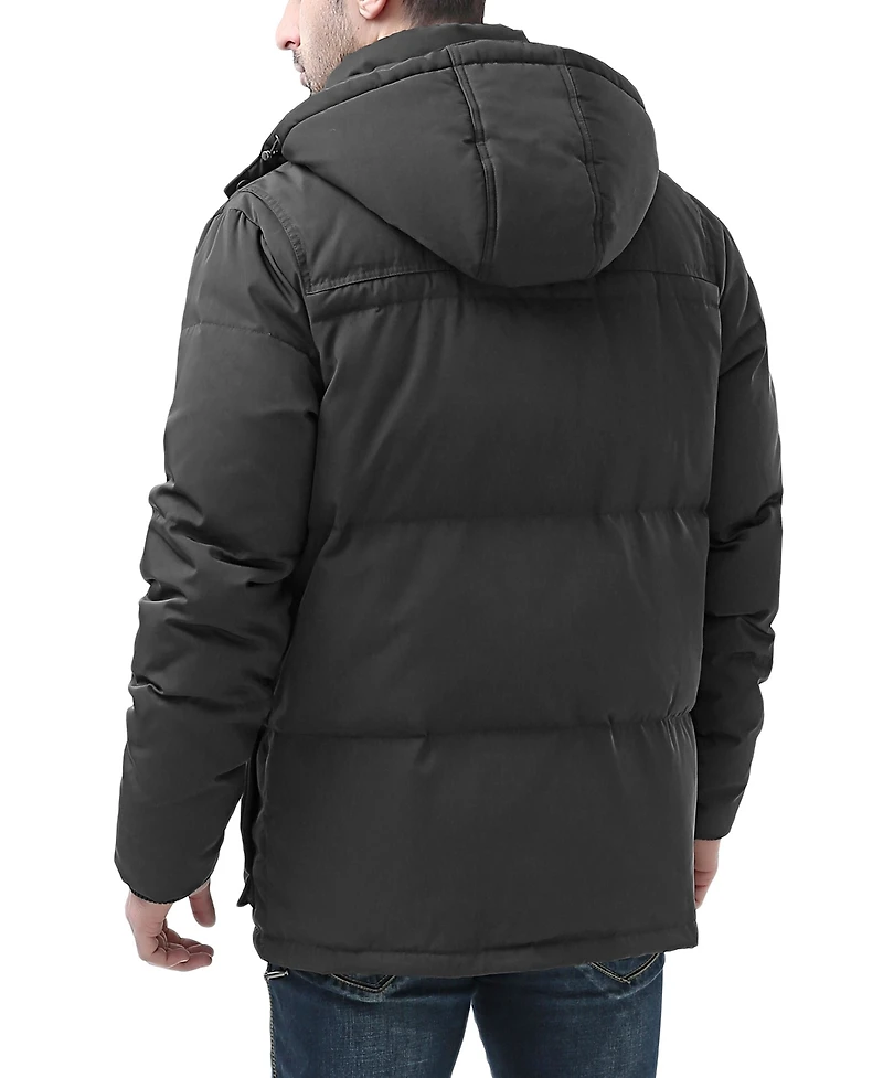 Moderm Men Hooded Toggle Down Parka Coat