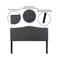Arched Queen Button Tufted Upholstered Headboard