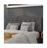 Arched Queen Button Tufted Upholstered Headboard