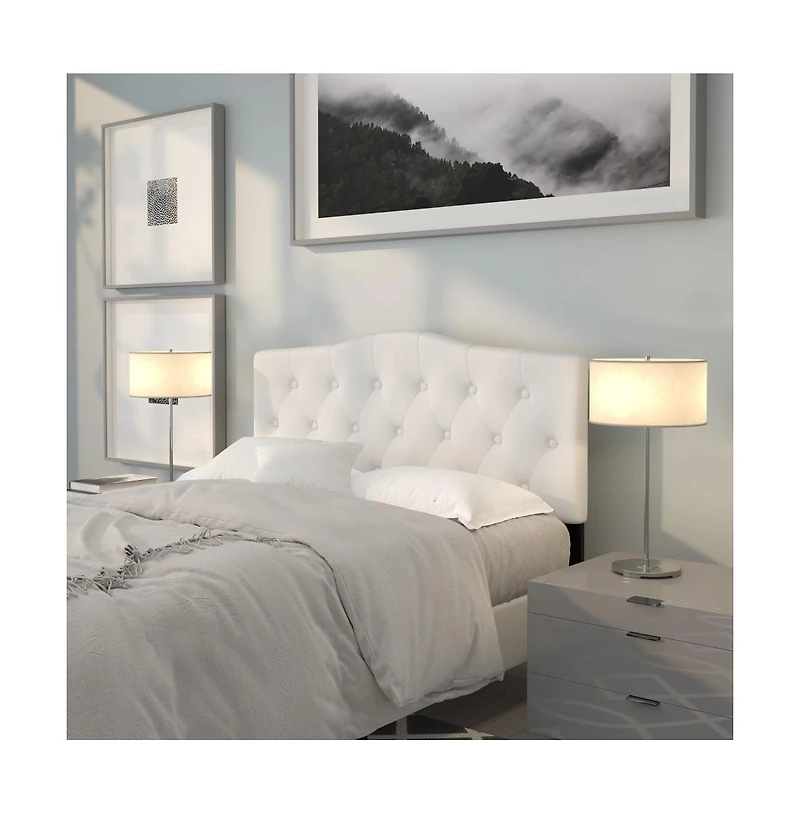Arched Full Button Tufted Upholstered Headboard