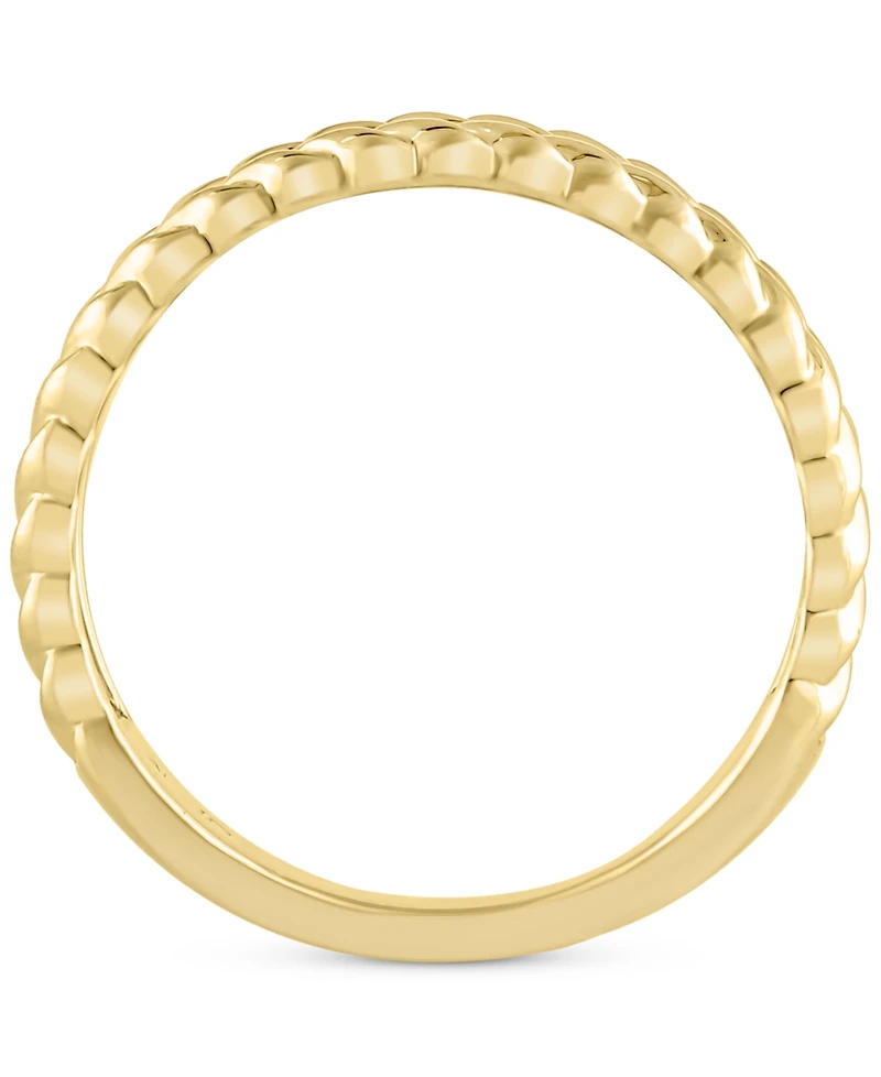 Diagonally Textured Double Row Wedding Band 14k Gold