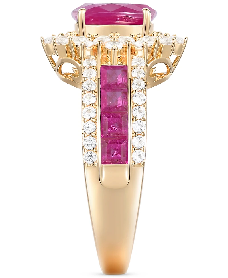 Sapphire (2-1/3 ct. t.w) and Diamond (3/4 t.w.) Ring 14k White Gold (Also Available Ruby Emerald)