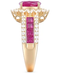 Sapphire (2-1/3 ct. t.w) and Diamond (3/4 t.w.) Ring 14k White Gold (Also Available Ruby Emerald)