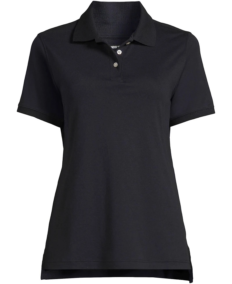 Lands' End Women's School Uniform Short Sleeve Interlock Polo Shirt