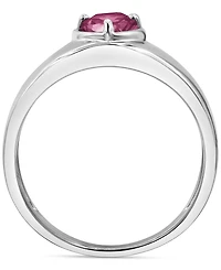 Pink Topaz Pear Solitaire Ring (3/4 ct. t.w.) in Sterling Silver