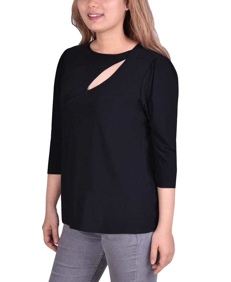 Ny Collection Petite Space Dyed Studded Top