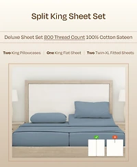California Design Den Luxury Bed Sheets Set - 800 Thread Count 100% Cotton Sheets, Deep Pocket