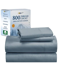 California Design Den Luxury Bed Sheets Set - 800 Thread Count 100% Cotton Sheets, Deep Pocket, Soft