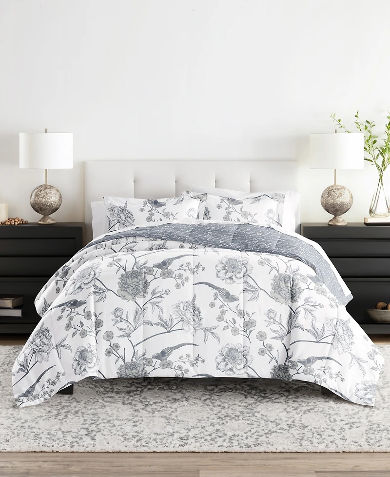 ienjoy Home Molly Botanicals Reversible 3-Pc. Comforter Set, King/California King