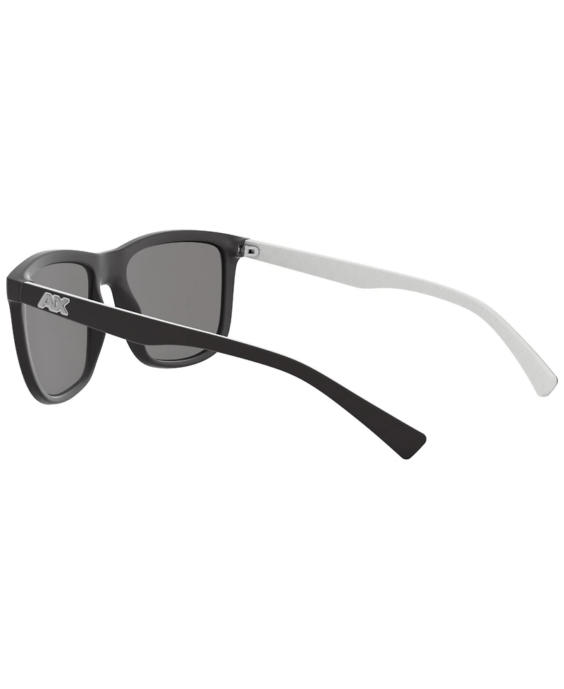 A|X Armani Exchange Men's Polarized Low Bridge Fit Sunglasses, Polar AX4093SF