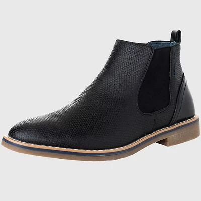 Alpine Swiss Mens Nash Chelsea Boots Snakeskin Ankle Boot Genuine Leather Lined