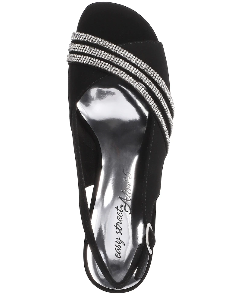 Easy Street Women's Teton Buckle Slingback Dress Sandals