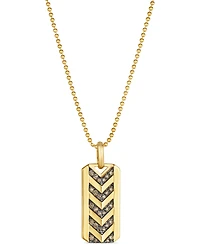 Le Vian Chocolatier Men's Chocolate Diamond Chevron Dog Tag 24" Pendant Necklace (1/2 ct. t.w.) in 14k Gold