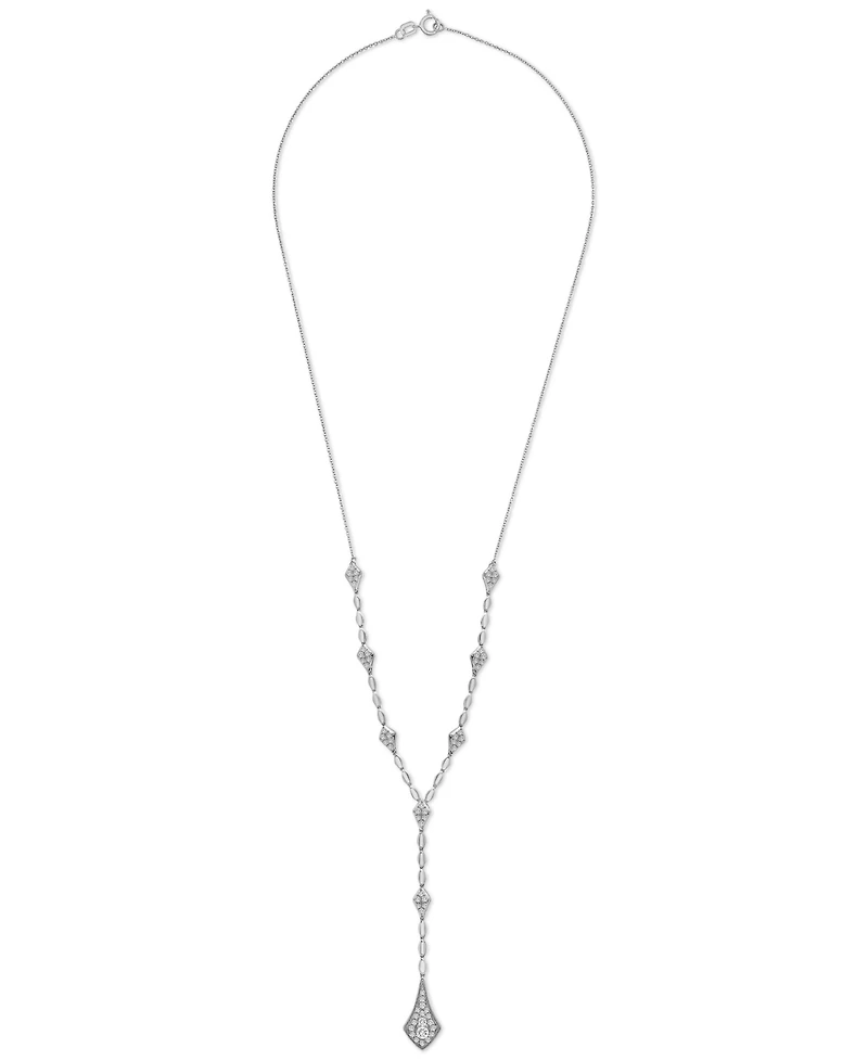 Wrapped in Love Diamond Multi Cluster Lariat Necklace (1 ct. t.w.) in 14k Gold or 14k white Gold, 15" + 2" extender, Created for Macy's