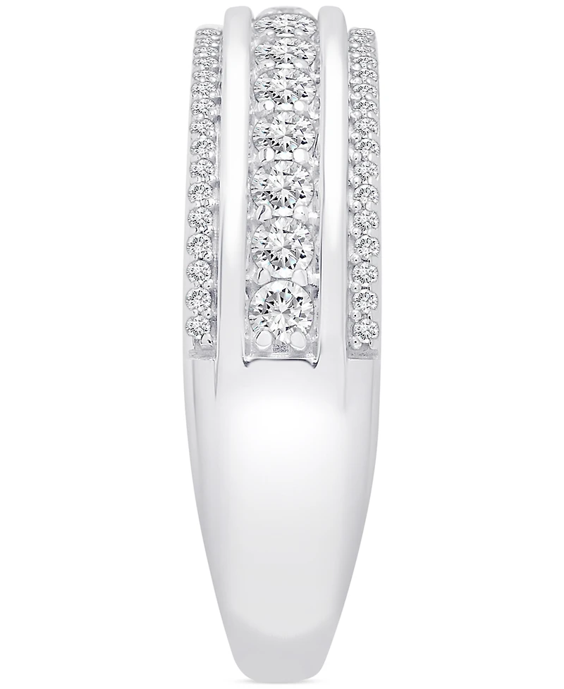 Diamond Three Row Band (1/2 ct. t.w.) in Platinum