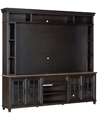 96" Dawnwood 3PC Tv Console Set (96" Console, Hutch and Fireplace)