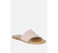 Tatami Black Leather Classic Slide Flats