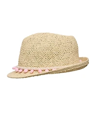 Toddler, Child Girls Pink Pompom Fedora Hat