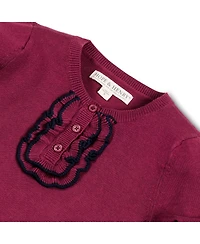Hope & Henry Girls Long Sleeve Ruffle Sweater Henley