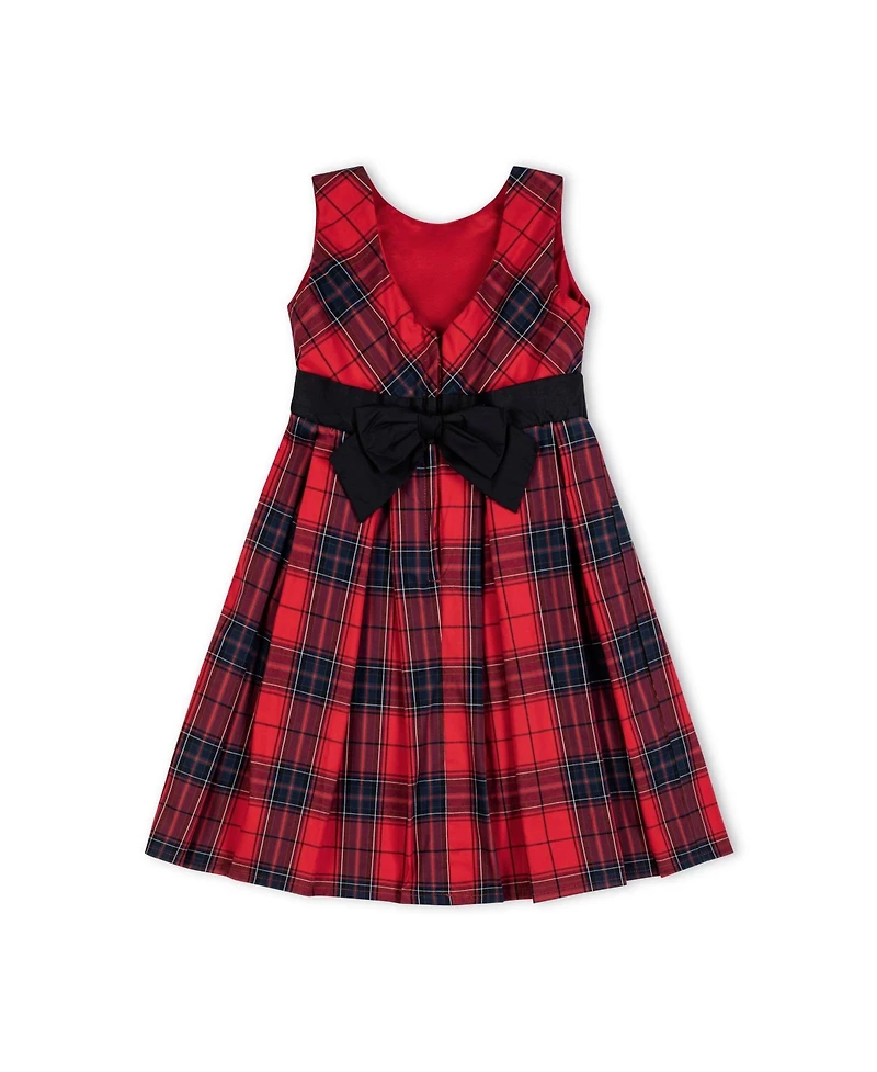 Hope & Henry Girls' Sleeveless Pleated Party Dress with Waist Sash, Kids