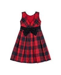 Hope & Henry Girls' Sleeveless Pleated Party Dress with Waist Sash, Kids