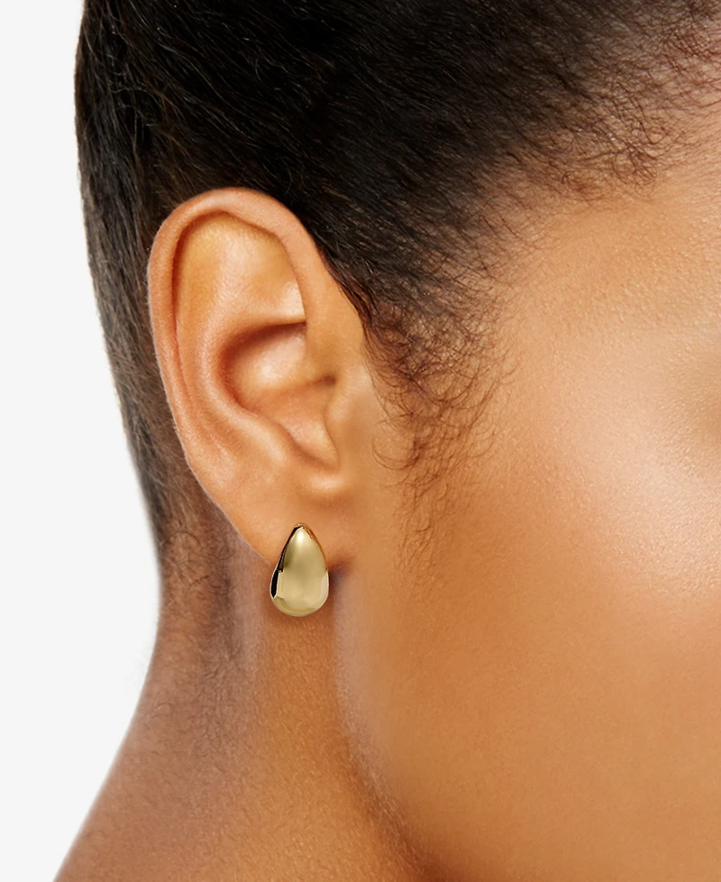 Polished Teardrop Dome Stud Earrings 10k Gold, 5/8"
