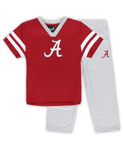 Toddler Boys and Girls Crimson, Gray Alabama Crimson Tide Red Zone Jersey Pants Set
