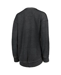 Women's Pressbox Black Distressed Ucf Knights Vintage-Like Wash Pullover Sweatshirt