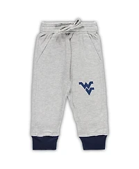 Infant Boys and Girls Wes & Willy Heather Gray West Virginia Mountaineers Jie Long Sleeve Bodysuit Pants Set