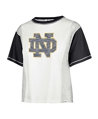Women's '47 Brand White Distressed Notre Dame Fighting Irish Premier Tilda T-shirt