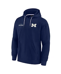 Men's and Women's Fanatics Signature Navy Michigan Wolverines Super Soft Fleece Pullover Hoodie