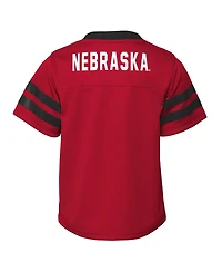 Toddler Boys and Girls Scarlet Nebraska Huskers Two-Piece Red Zone Jersey Pants Set