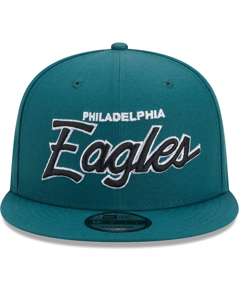 Men's New Era Midnight Green Philadelphia Eagles Main Script 9FIFTY Snapback Hat