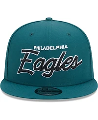 Men's New Era Midnight Green Philadelphia Eagles Main Script 9FIFTY Snapback Hat